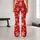 Ivory Snowflakes on Christmas Red for Cozy Holiday Gatherings and Winter Celebrations Leggings - 10