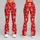 Ivory Snowflakes on Christmas Red for Cozy Holiday Gatherings and Winter Celebrations Leggings - 9