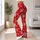 Ivory Snowflakes on Christmas Red for Cozy Holiday Gatherings and Winter Celebrations Leggings - 12