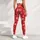 Ivory Snowflakes on Christmas Red for Cozy Holiday Gatherings and Winter Celebrations Leggings - 5