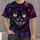Grinning Purple Cat with Golden Eyes for Halloween Parties and Whimsical Events All-over Print Unisex T-shirt - 4