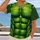 Green Faux Muscle Abs for Gym Pranks and Costume Parties, Funny Fitness Wear All-over Print Unisex T-shirt - 2
