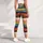 Retro Rainbow Color Block Stripes for Beach Days and Relaxed Summer Weekends for Her Leggings - 6