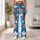 Colorful Daisy Garden on Ocean Blue for Sunny Beach Days and Summer Getaways for Her Leggings - 11