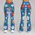 Colorful Daisy Garden on Ocean Blue for Sunny Beach Days and Summer Getaways for Her Leggings - 9