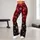 Crimson Bow and Snowflakes for Cozy Christmas Celebrations and Festive Winter Style Leggings - 11