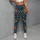 Navy Teal Folk Floral Motifs For Boho Travel, Yoga, And Everyday Casual Style Leggings - 6