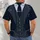 Navy Faux Suit Look with Plaid Waistcoat for Weddings and Parties, Smart Style for Men All-over Print Unisex T-shirt - 6