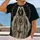 Hooded Skeleton and Antique Bronze Emblem for Gothic Nightlife and Dark Style All-over Print Unisex T-shirt - 2