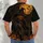Scarecrow, Raven And Pumpkin Moon Scene For Halloween Night Celebrations All-over Print Unisex T-shirt - 4