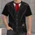 Faux Tuxedo Vest With Red Tie and Pocket Watch for Parties and Dress-Up All-over Print Unisex T-shirt - 4