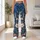 Indigo Denim Florals for Elegant Everyday Outings and Commutes Leggings - 11