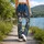 Indigo Denim Florals for Elegant Everyday Outings and Commutes Leggings - 12