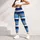 Blue Navy Ivory Coastal Stripes for Relaxed Resort Days and Seaside Getaways Leggings - 4