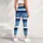 Blue Navy Ivory Coastal Stripes for Relaxed Resort Days and Seaside Getaways Leggings - 5