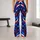 Red White Blue Starbursts for Summer Festivals and Fourth of July Celebrations Leggings - 10