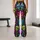 Neon Skeleton Skulls and Stars for Halloween Parties and Spooky Season Fun Leggings - 10