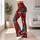 Red Christmas Trees and Snowflakes for Festive Winter Celebrations and Cozy Holiday Style Leggings - 12