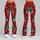 Red Christmas Trees and Snowflakes for Festive Winter Celebrations and Cozy Holiday Style Leggings - 9