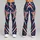 Navy Starburst Chevron Americana for Summer Festivals and Holiday Weekend Outings Leggings - 9