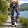 Navy Starburst Chevron Americana for Summer Festivals and Holiday Weekend Outings Leggings - 12