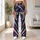Navy Starburst Chevron Americana for Summer Festivals and Holiday Weekend Outings Leggings - 11
