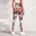 Coral Rose And Lavender Blooms For Garden Strolls And Relaxed Everyday Style For Her Leggings - 5