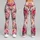 Romantic Pink Rose and Lavender Garden Blooms for Casual Everyday Style Leggings - 9