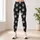 White Paw Motifs on Charcoal for Everyday Pet Lover Adventures and Spring Outings Leggings - 6
