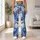 Blue Snowmen And Ivory Snowflakes For Cozy Christmas Holiday Celebrations All Winter Long Leggings - 10