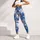Blue Snowmen And Ivory Snowflakes For Cozy Christmas Holiday Celebrations All Winter Long Leggings - 4