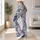 Blue and Ivory Vintage Botanical Florals for Relaxed Coastal Weekend Style for Women Leggings - 12