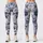 Blue and Ivory Vintage Botanical Florals for Relaxed Coastal Weekend Style for Women Leggings - 3