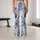 Blue and Ivory Vintage Botanical Florals for Relaxed Coastal Weekend Style for Women Leggings - 10
