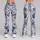 Blue and Ivory Vintage Botanical Florals for Relaxed Coastal Weekend Style for Women Leggings - 9