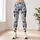 Blue and Ivory Vintage Botanical Florals for Relaxed Coastal Weekend Style for Women Leggings - 6