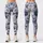 Blue and Ivory Vintage Botanical Florals for Relaxed Coastal Weekend Style for Women Leggings - 1