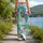Pastel Tropical Leaf Swirls for Bright Spring Getaways and Sunny Weekend Escapes Leggings - 12