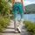 Turquoise Seafoam Shimmer for Sunny Beach Days and Relaxed Coastal Summer Getaways Leggings - 12