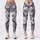 Silver Gray Wildflower Florals for Coastal Weekends and Everyday Relaxed Lifestyle Leggings - 3
