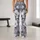 Silver Gray Wildflower Florals for Coastal Weekends and Everyday Relaxed Lifestyle Leggings - 10