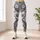 Silver Gray Wildflower Florals for Coastal Weekends and Everyday Relaxed Lifestyle Leggings - 4