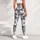 Silver Gray Wildflower Florals for Coastal Weekends and Everyday Relaxed Lifestyle Leggings - 4