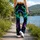 Neon Aurora Fracture Lines for Night Workouts and Bold Everyday Activewear Style Leggings - 12