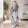 Blue And Ivory Wildflower Sprigs For Coastal Escapes And Relaxed Everyday Style Wear Leggings - 12