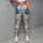 Blue And Ivory Wildflower Sprigs For Coastal Escapes And Relaxed Everyday Style Wear Leggings - 4