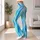 Ocean Blue And Turquoise Stripes For Breezy Summer Beach Days And Coastal Escapes Leggings - 12