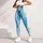 Ocean Blue And Turquoise Stripes For Breezy Summer Beach Days And Coastal Escapes Leggings - 5