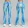 Ocean Blue And Turquoise Stripes For Breezy Summer Beach Days And Coastal Escapes Leggings - 9