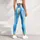 Ocean Blue And Turquoise Stripes For Breezy Summer Beach Days And Coastal Escapes Leggings - 4